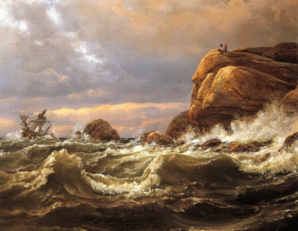 Skibsvrag på kysten mellem Larvik og Fredriksvern af Johan Christian Dahl