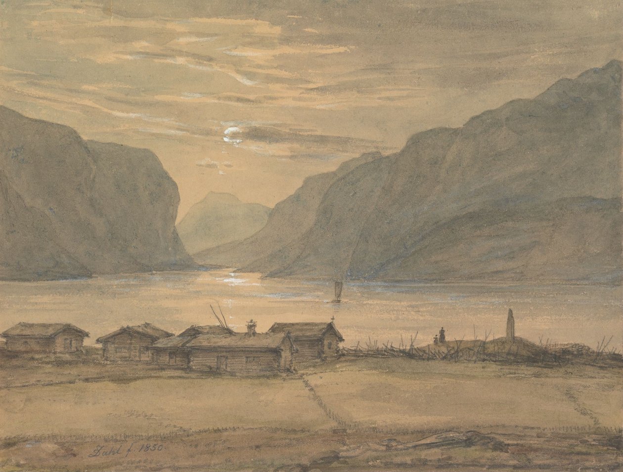 Skjolden i måneskin af Johan Christian Dahl