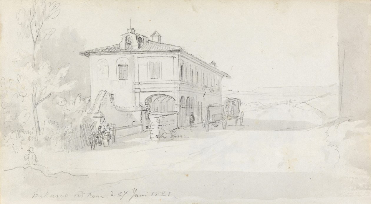 Busstationen i Baccano af Johan Christian Dahl