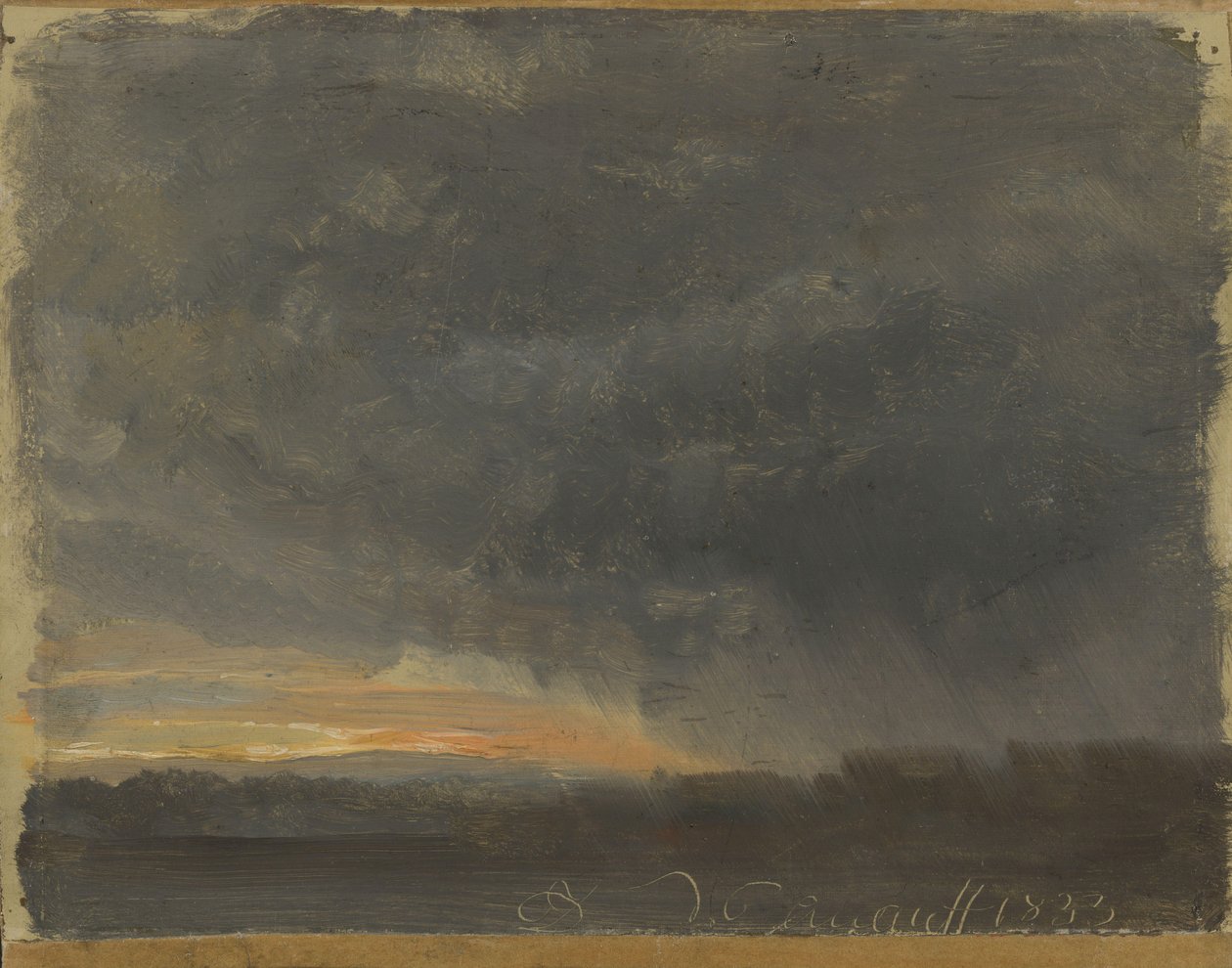 Stormskyer med regn af Johan Christian Dahl