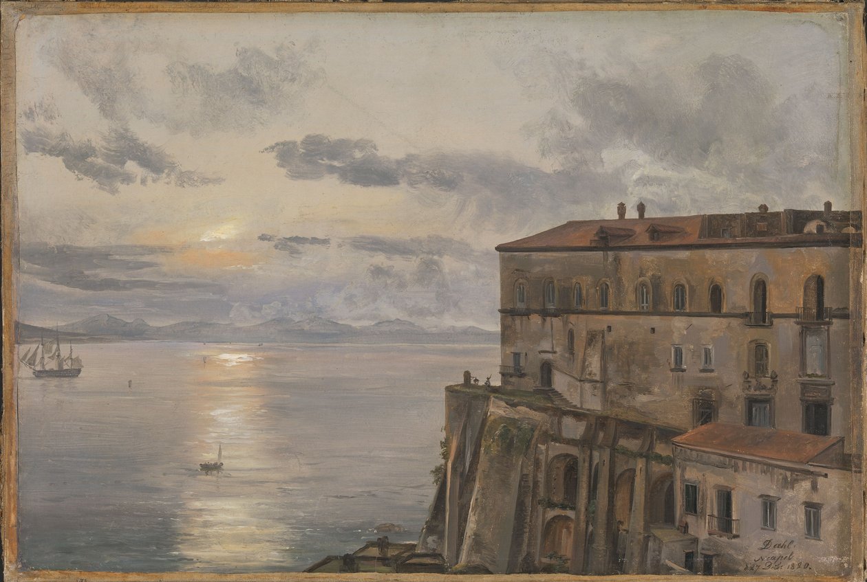 Kasernen ved Pizzofalcone, Napoli af Johan Christian Dahl