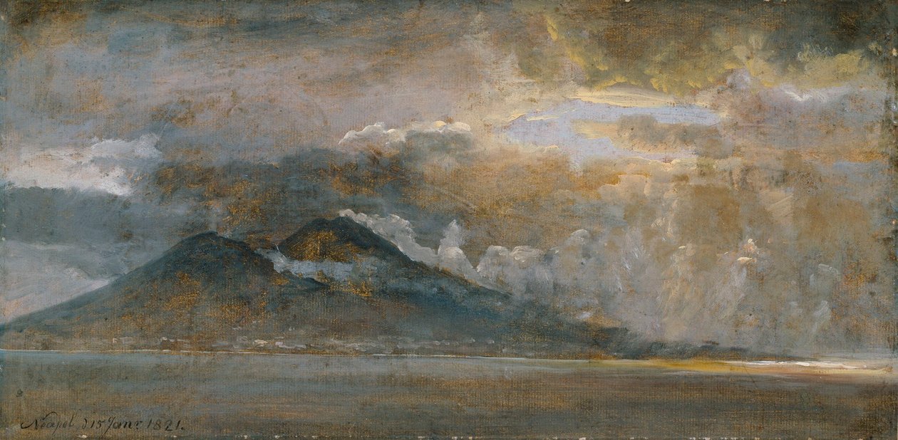Napolibugten med Vesuv af Johan Christian Dahl
