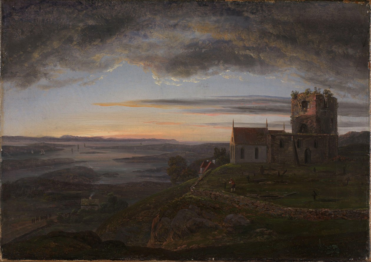 Den ødelagte kirke på Avaldsnes ved Karmøy af Johan Christian Dahl