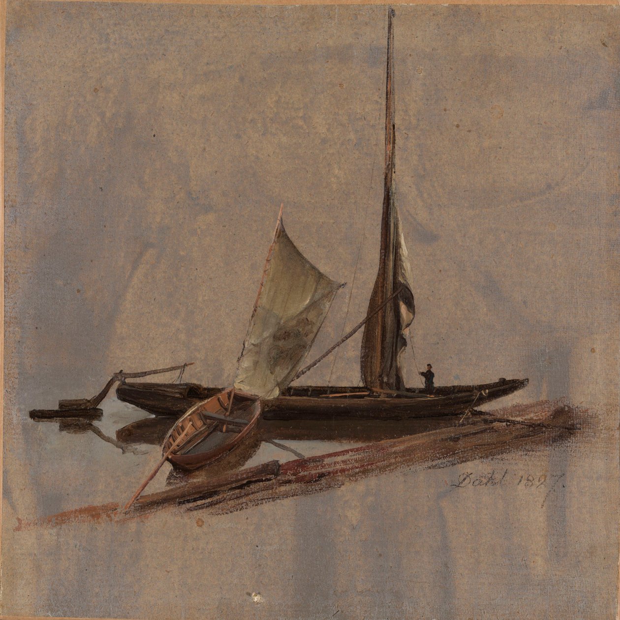 To både ved Elben af Johan Christian Dahl
