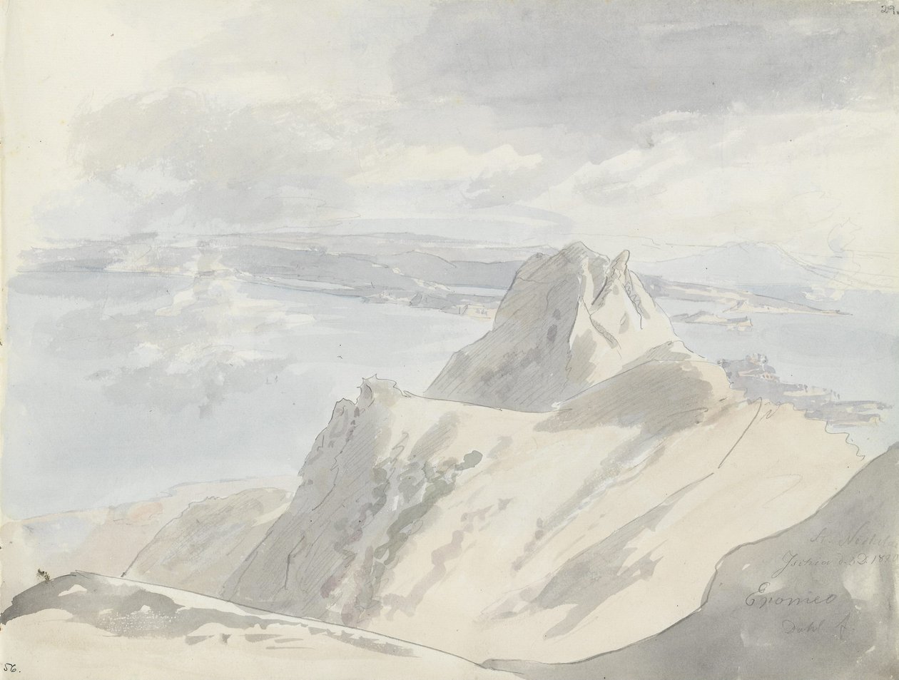 Udsigt over Napolibugten fra Monte Epomeo, Ischia af Johan Christian Dahl