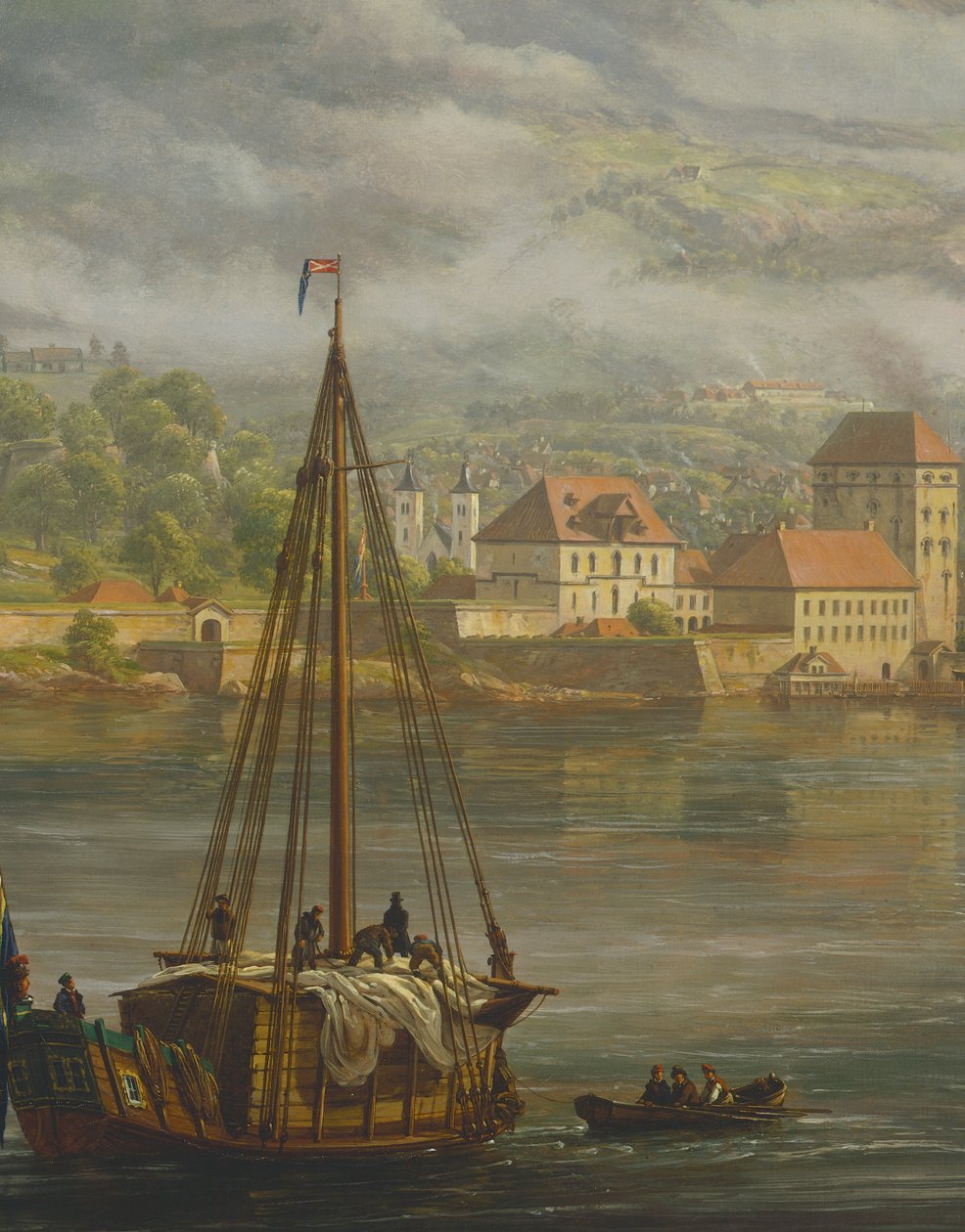 Udsigt over Bergen af Johan Christian Clausen Dahl (1788-1857), Norge 1800-tallet af Johan Christian Dahl