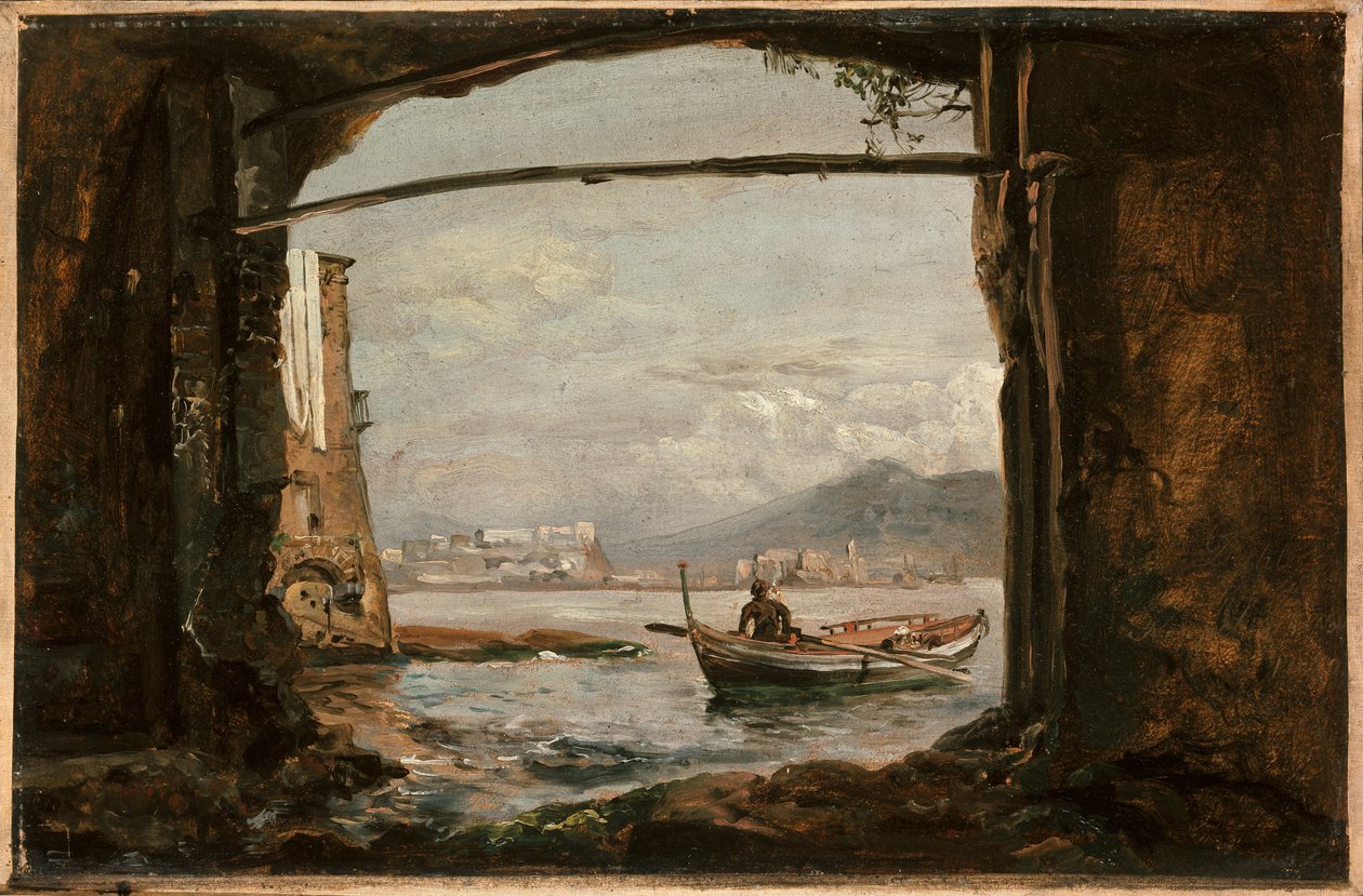 Udsigt fra en grotte nær Posillipo af Johan Christian Dahl