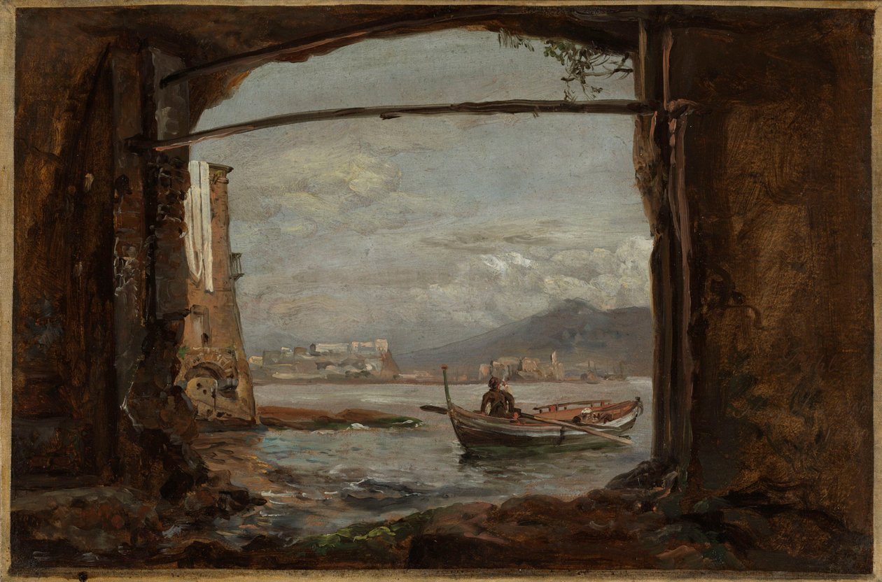 Udsigt fra en grotte nær Posillipo af Johan Christian Dahl