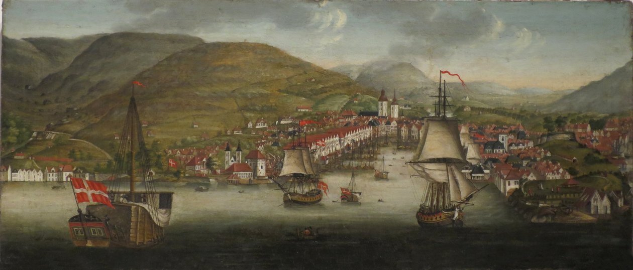 Udsigt over Bergen Havn af Johan Christian Dahl
