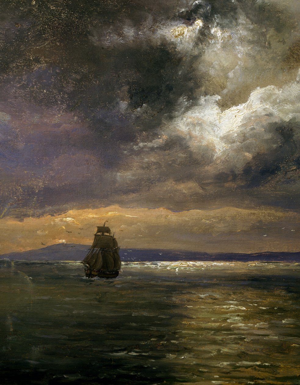 Udsigt over Christianiafjorden, af Johan Christian Clausen Dahl (1788-1857), detalje, Norge af Johan Christian Dahl
