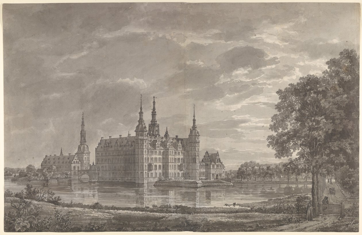 Udsigt over Frederiksborg Slot fra nordøst af Johan Christian Dahl