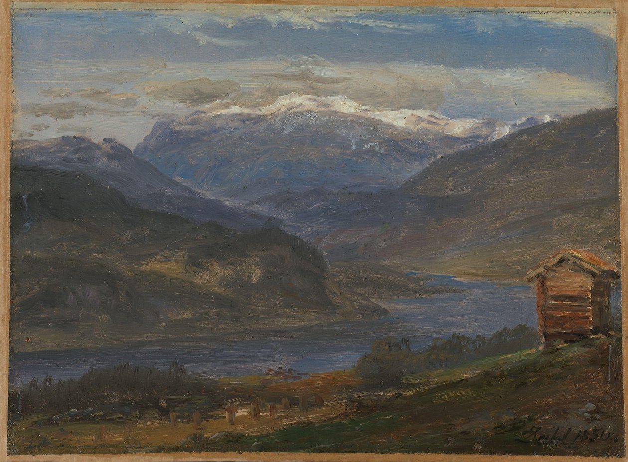 Udsigt over Hjelle i Valdres af Johan Christian Dahl