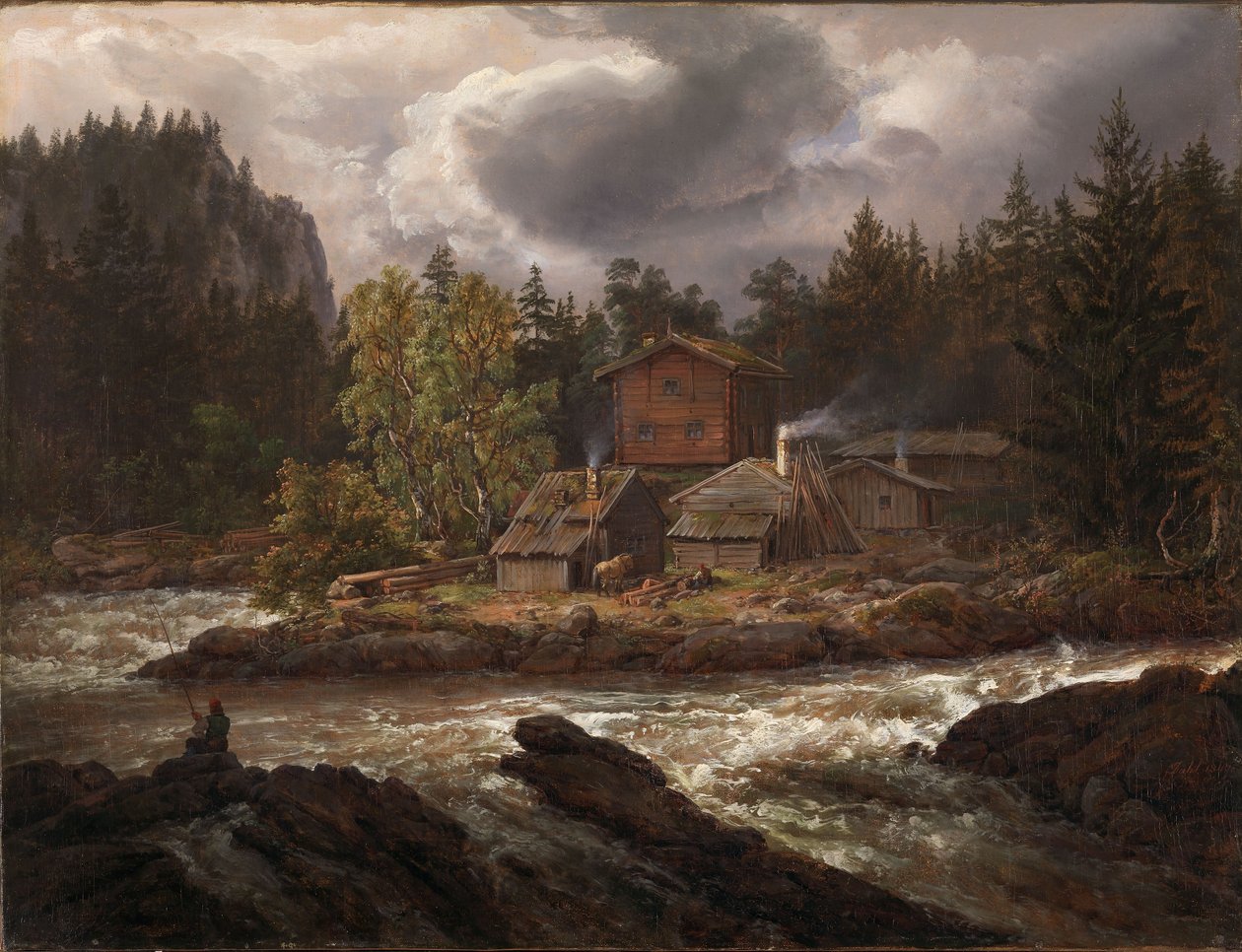 Udsigt over Hønefossen af Johan Christian Dahl