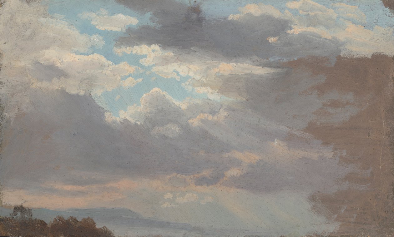 Skyobservation fra ateliervinduet af Johan Christian Dahl