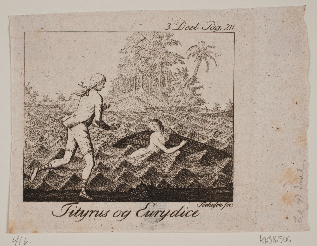 Vignet. Tityrus og Eurydice af Johan Christoph Seehusen