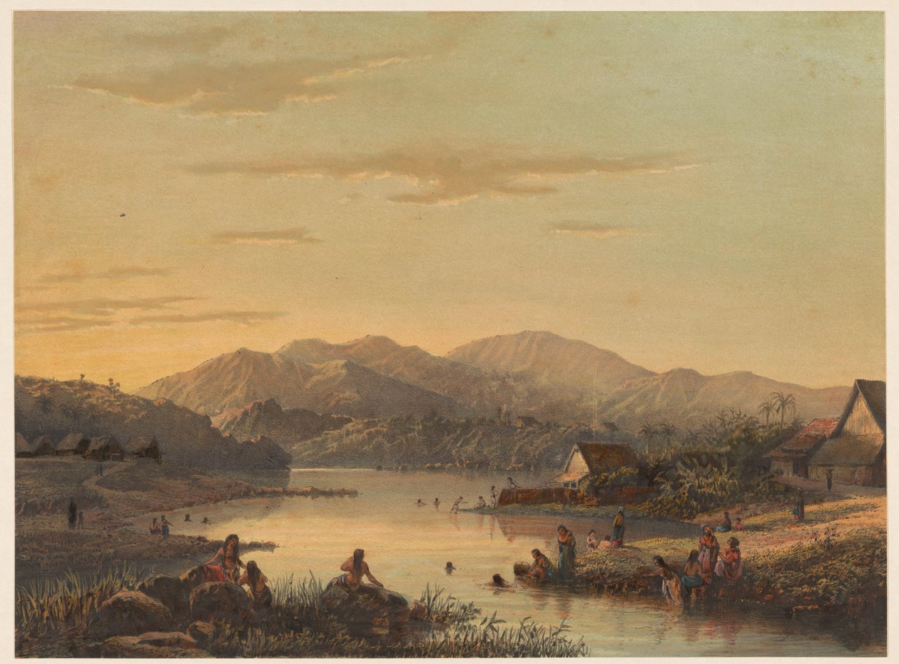 Udsigt over badebyen Wenditt på Java Badebyen Wenditt Af. malang. (Residence Passarouang.) (titel på objektet) af Johan Conrad Greive