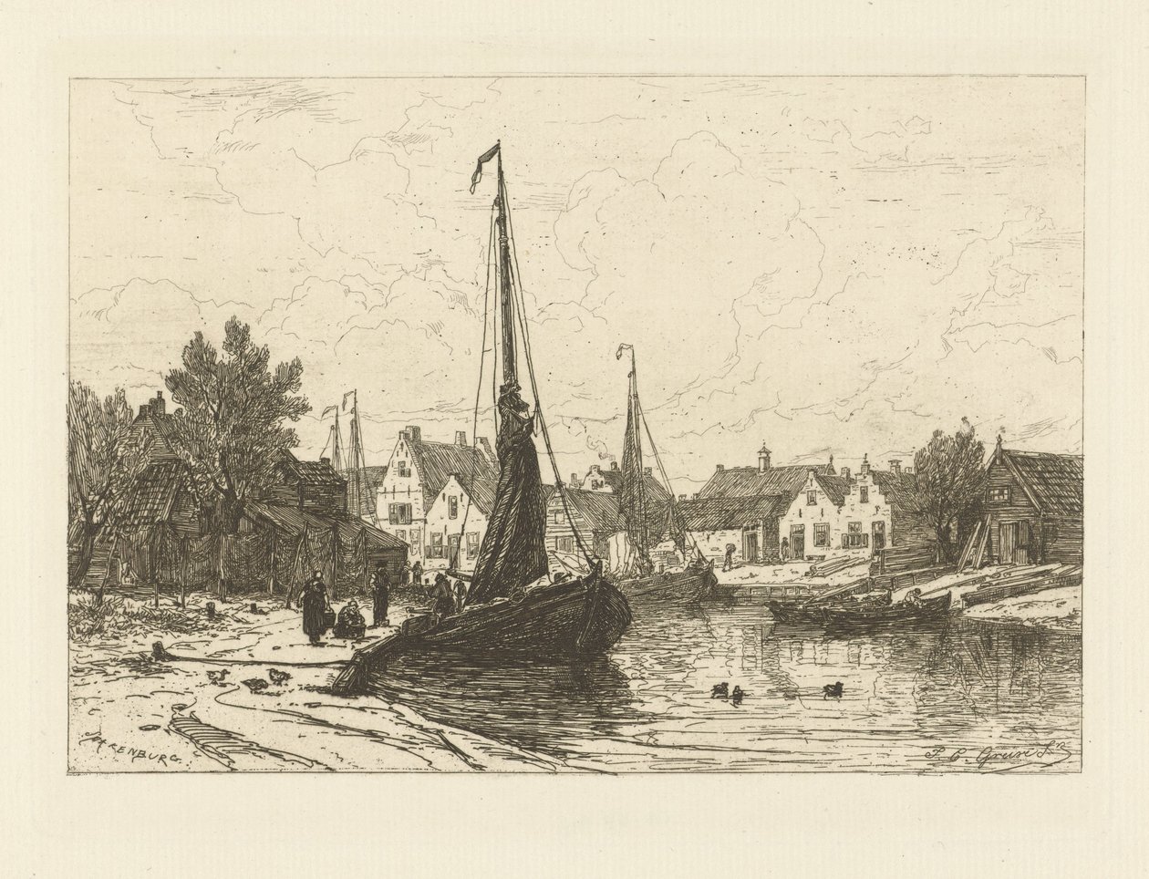 Udsigt over havnen i Spakenburg af Johan Conrad Greive