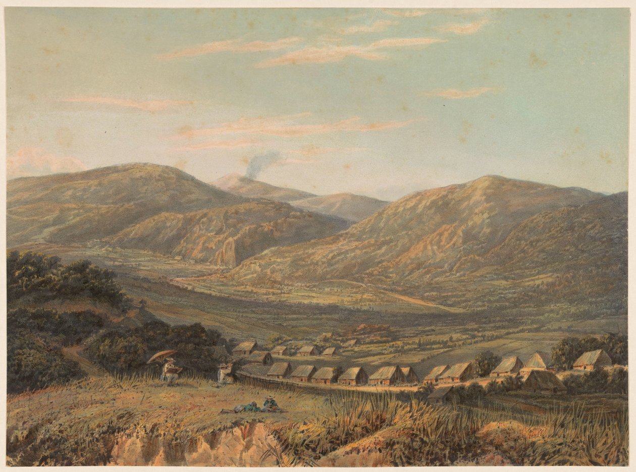 Udsigt over Tengger-bjergene I Tengerbjergene. (det østlige hjørne af Java.) (titel på objekt) af Johan Conrad Greive