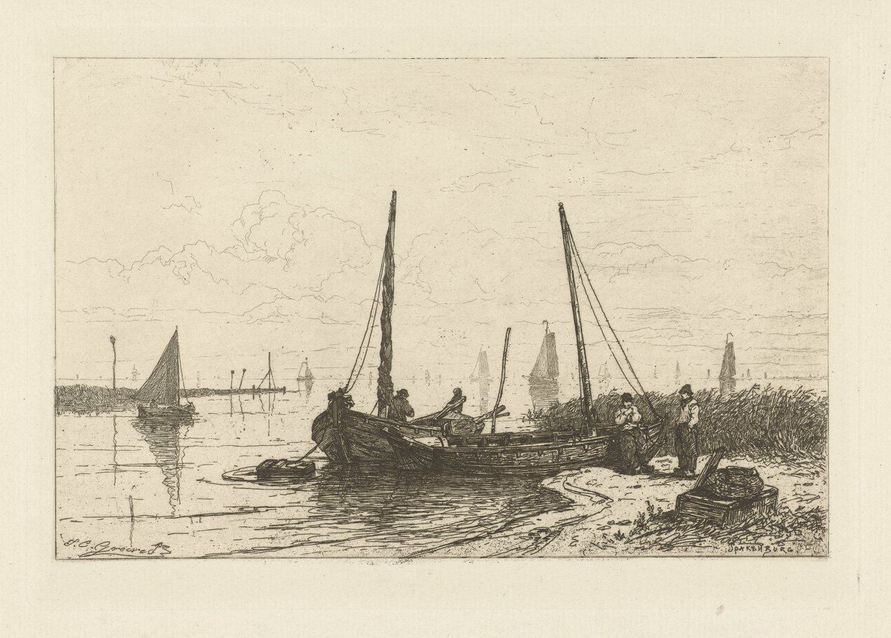 Udsigt over Zuiderzee nær Spakenburg af Johan Conrad Greive