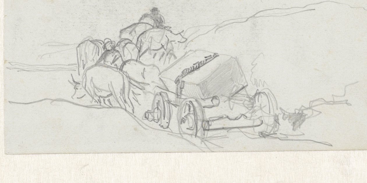 Oksenvogn med en stenblok på af Johan Daniël Koelman