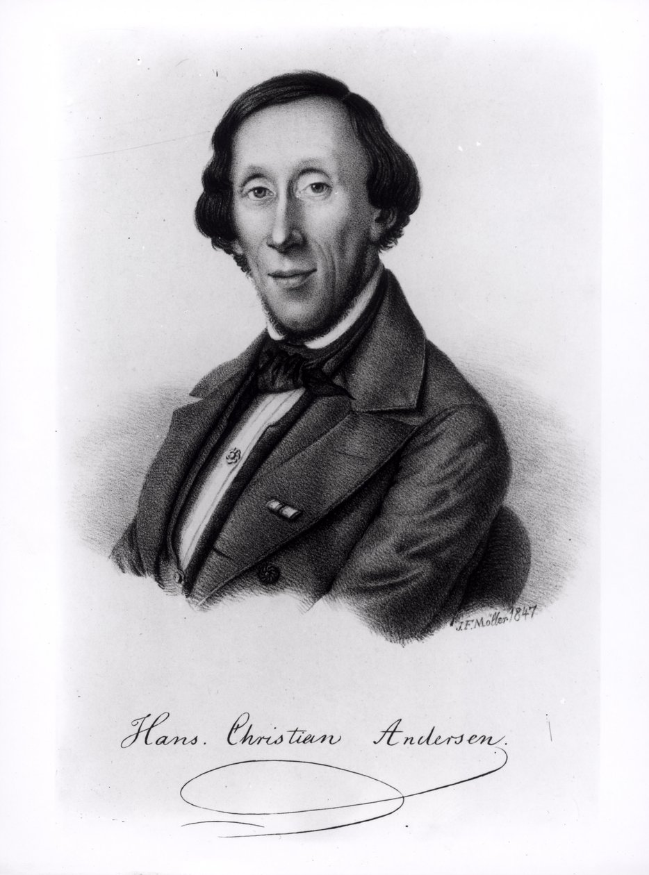 Portrait of Hans Christian Andersen (1805-1875) af Johan Frederick Moller