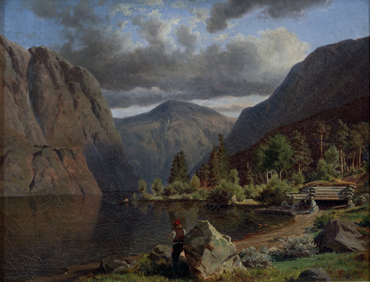 Mand i fjordlandskab af Johan Fredrik Eckersberg