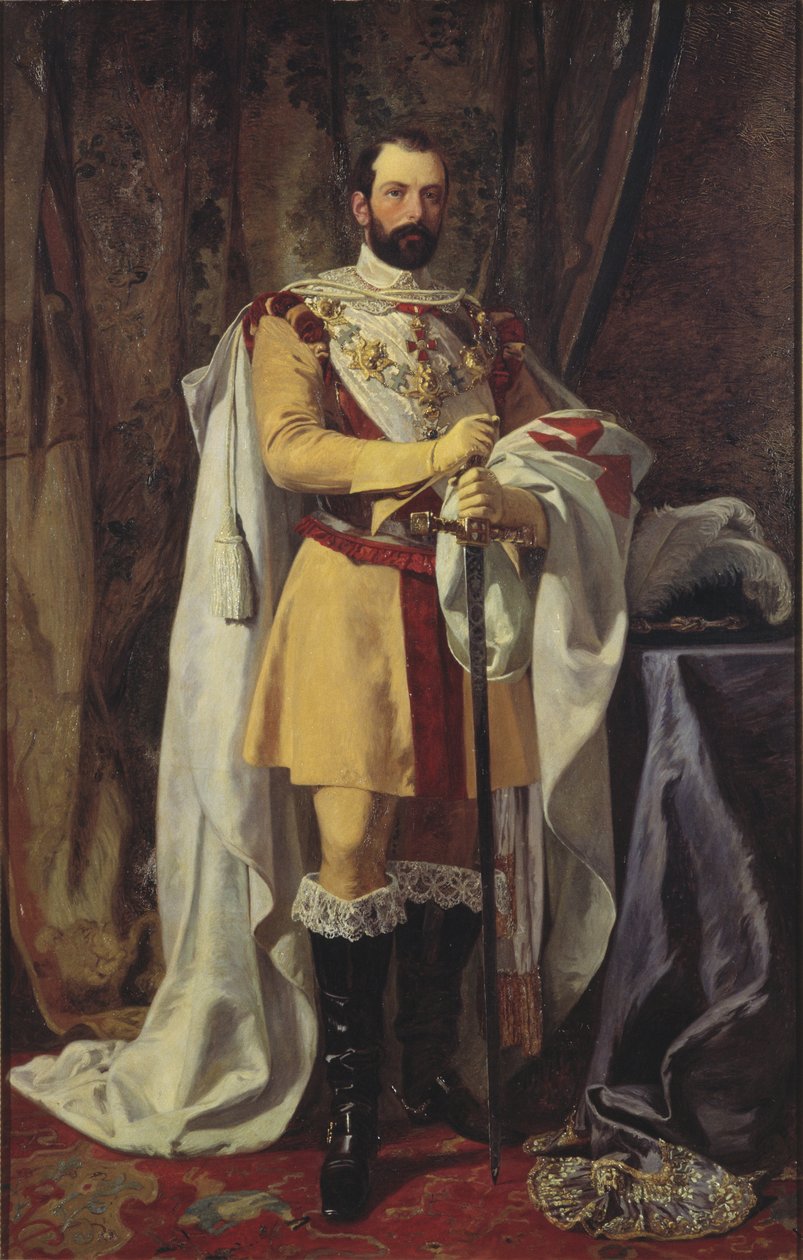 Charles XV roi de Suede - Portræt af kong Charles XV af Sverige (1826-1872), af Hockert, Johan Fredrik (1826-1866). Olie på lærred af Johan Fredrik Hockert