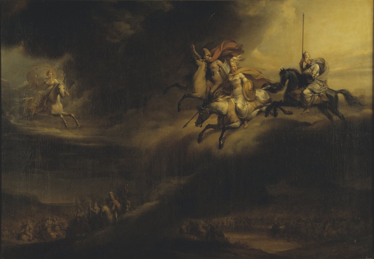 La chevauchee des Valkyries - Valkyriernes tur, af Sandberg, Johan Gustaf (1782-1854). Olie på lærred. Mål: 140x201 cm. Nationalmuseum Stockholm af Johan Gustaf Sandberg