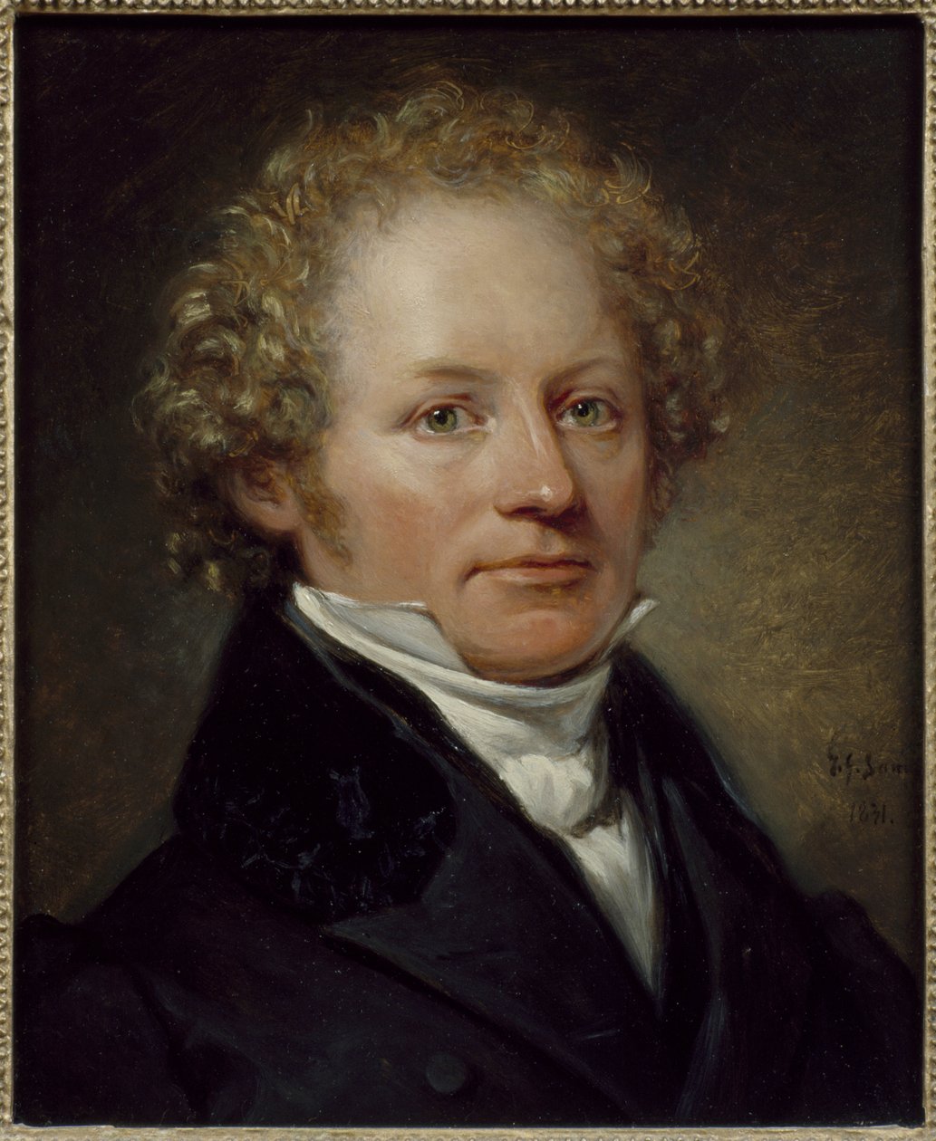 Portræt af Per Daniel Amadeus Atterbom (1790-1855), af Sandberg, Johan Gustaf (1782-1854). Olie på træ af Johan Gustaf Sandberg