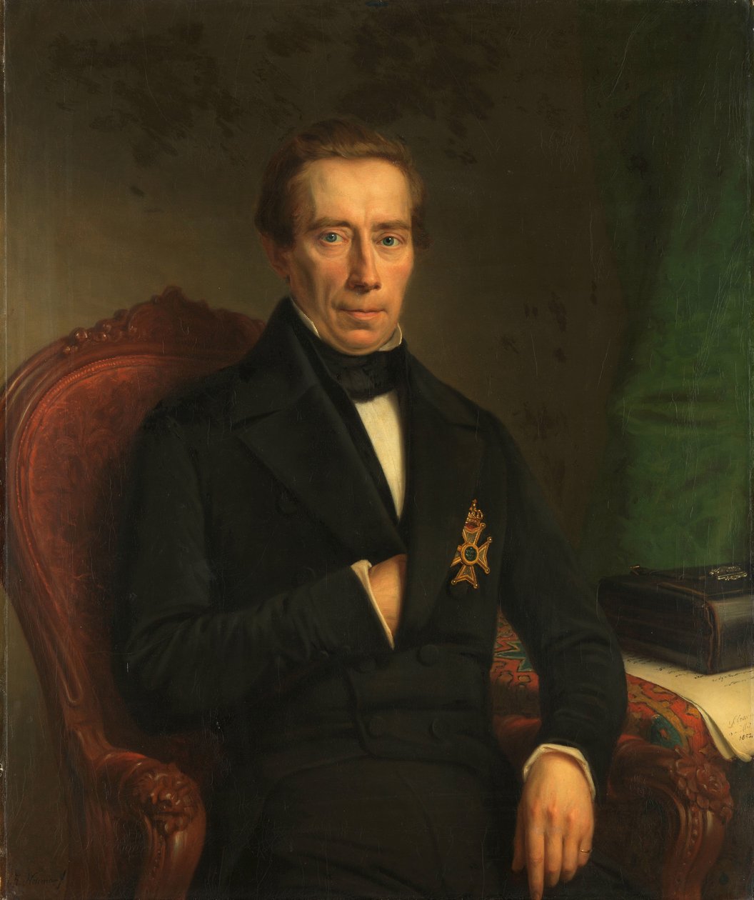 Portræt af Johan Rudolf Thorbecke, stats- og indenrigsminister af Johan Heinrich Neuman