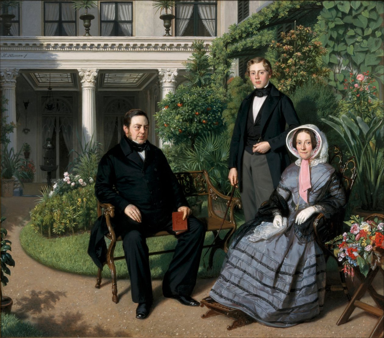 Portræt af Metelerkamp-familien af Johan Heinrich Neuman