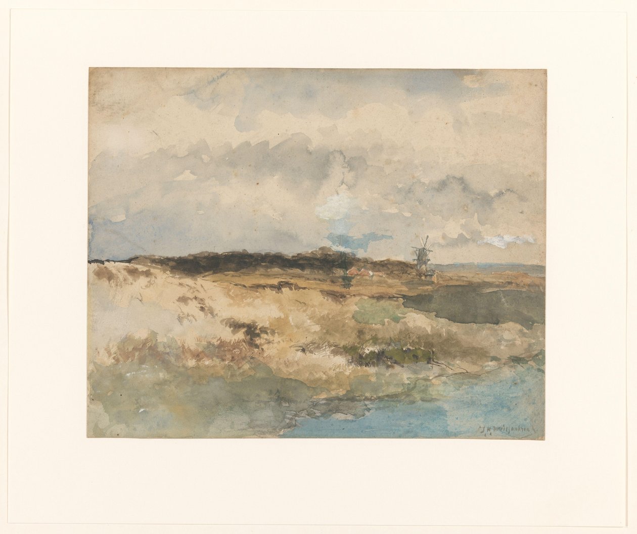 Udsigt over Dekkersduin ved Haag af Johan Hendrik Weissenbruch (signed by artist)