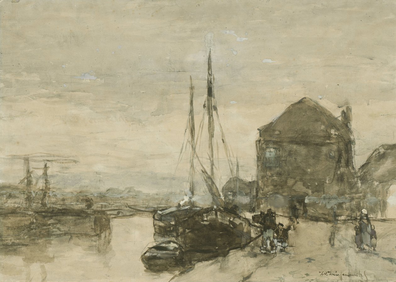 Udsigt over Turfmarkt og Eendjespoort i Haarlem Udsigt over Turfmarkt med Eendjespoort i Haarlem af Johan Hendrik Weissenbruch