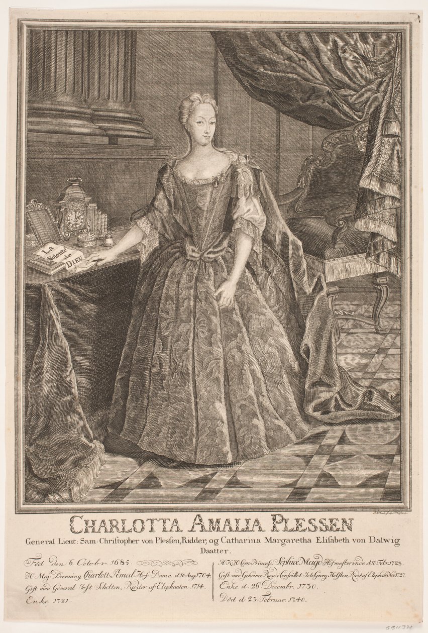Charlotte Amalie Plessen af Johan Herman Thiele