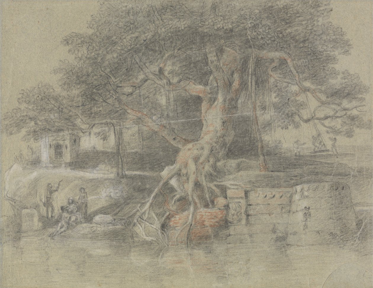 En døende hindu bragt til floden Ganges af Johan Joseph Zoffany