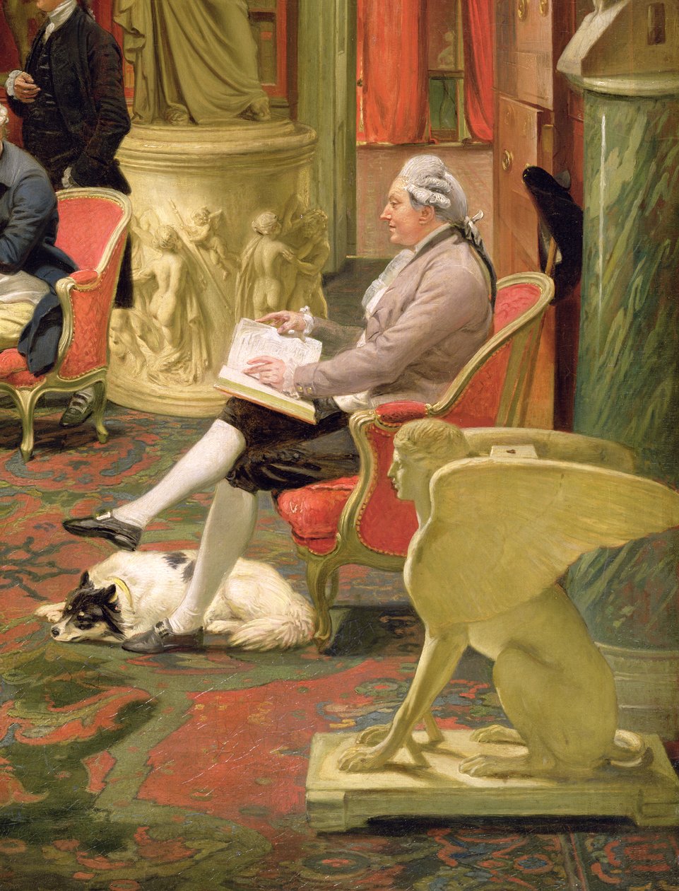 Charles Townley og hans venner i Towneley Gallery, detalje af Charles Townley 1737-1805 1781-83 olie på lærred detalje fra 2288 af Johan Joseph Zoffany