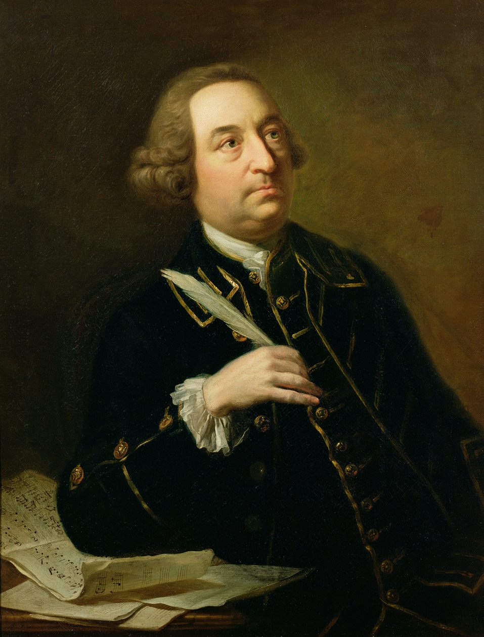 Portræt af John Christopher Smith (1712-95), musiker og amanuensis af Handel af Johan Joseph Zoffany