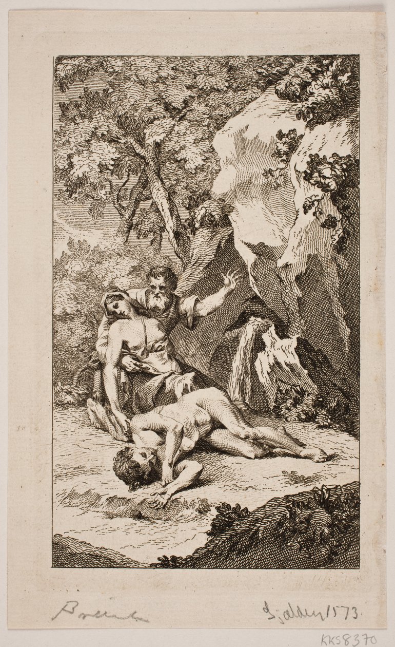 Illustration til Salomon Gessners "Abels død", 1764 af Johan Martin Preisler