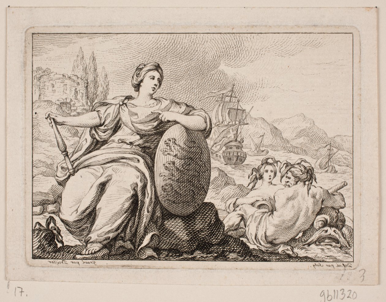 Vignet til P. H. Mallet: Danmarks Historie I, 1758 af Johan Martin Preisler