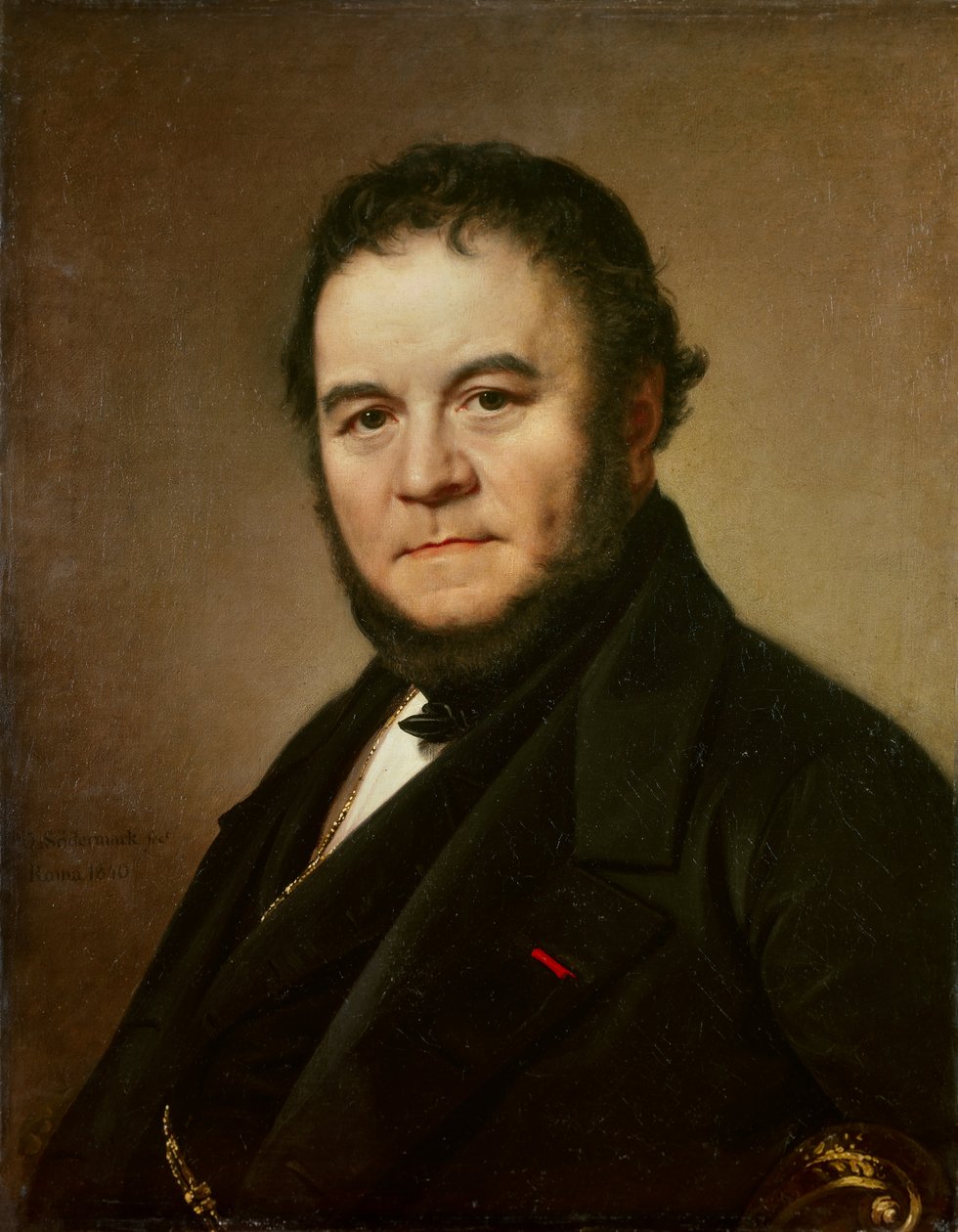 Portræt af Henri Beyle dit Stendhal (1783 - 1842), fransk forfatter. Maleri af Johan Olaf Sodermark (1790 - 1848), svensk skole af Johan Olaf Sodermark