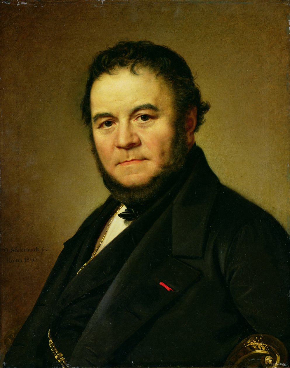 Portræt af Marie Henri Beyle, kendt som Stendhal (1783-1842) 1840 af Johan Olaf Sodermark