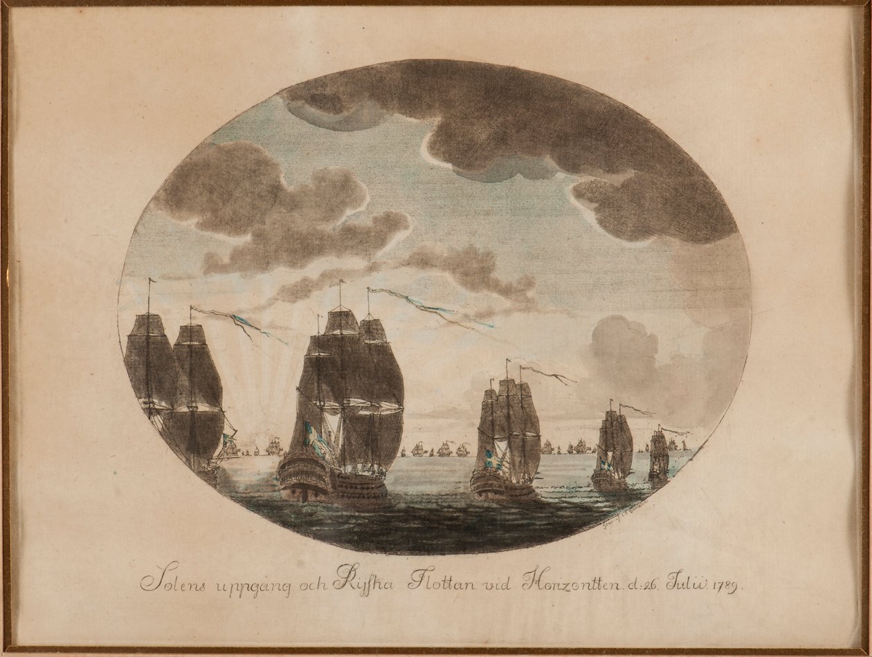 Søslaget ved Öland den 26. juli 1789, ca. 1790. af Johan Petter Cumelin