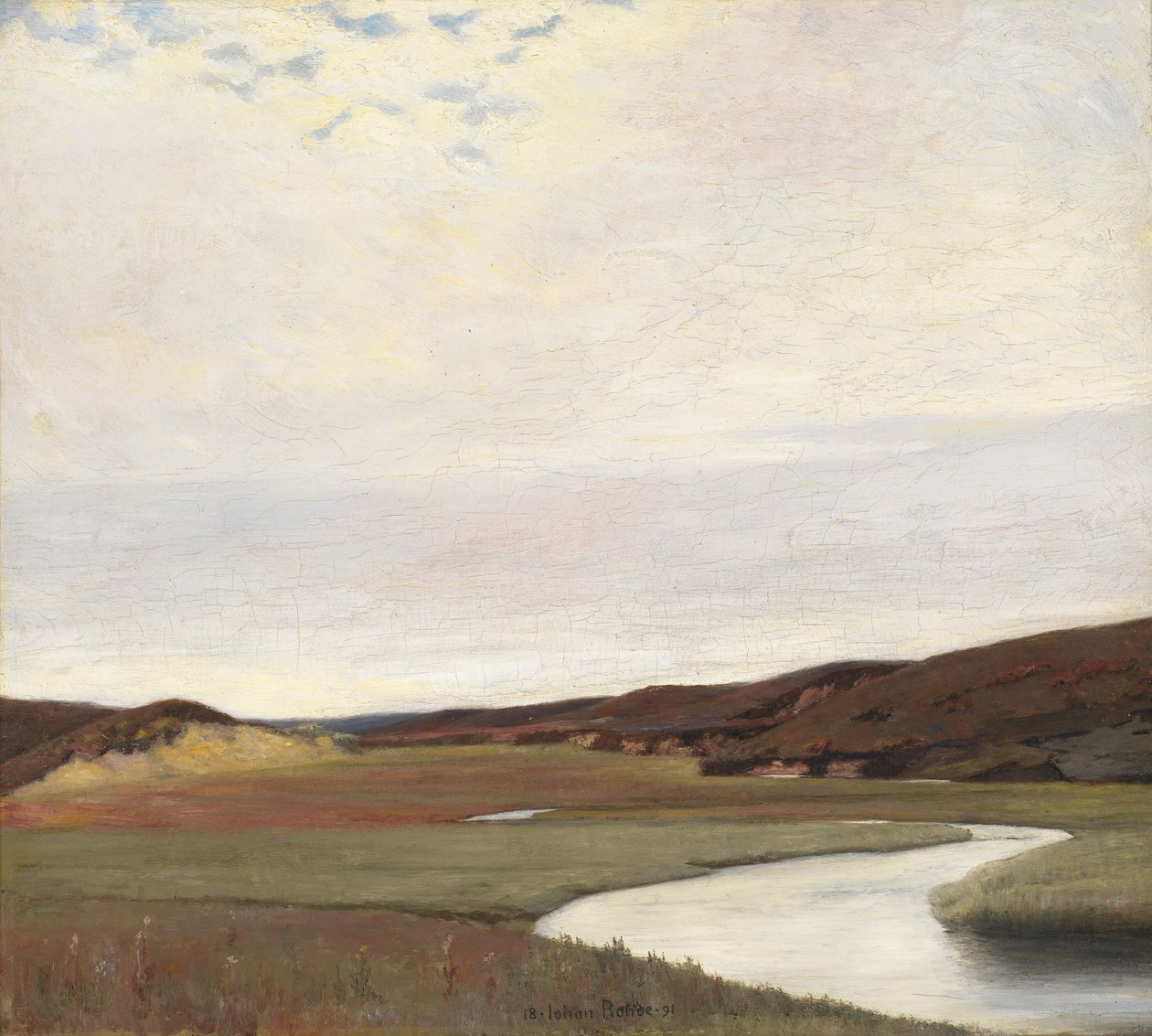 En sommerdag ved Karup Å, Jylland af Johan Rohde