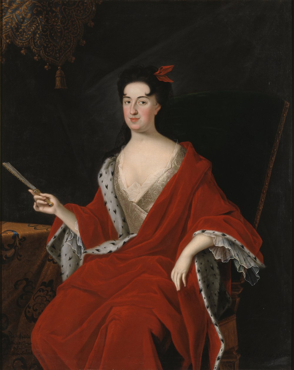 Catherine Opalinska, reine de Pologne - Portræt af Catherine Opalinska (1680-1747), dronning af Polen, af Starbus, Johan (1679-1724). Olie på lærred. Mål: 145x117 cm. Nationalmuseum Stockholm af Johan Starbus
