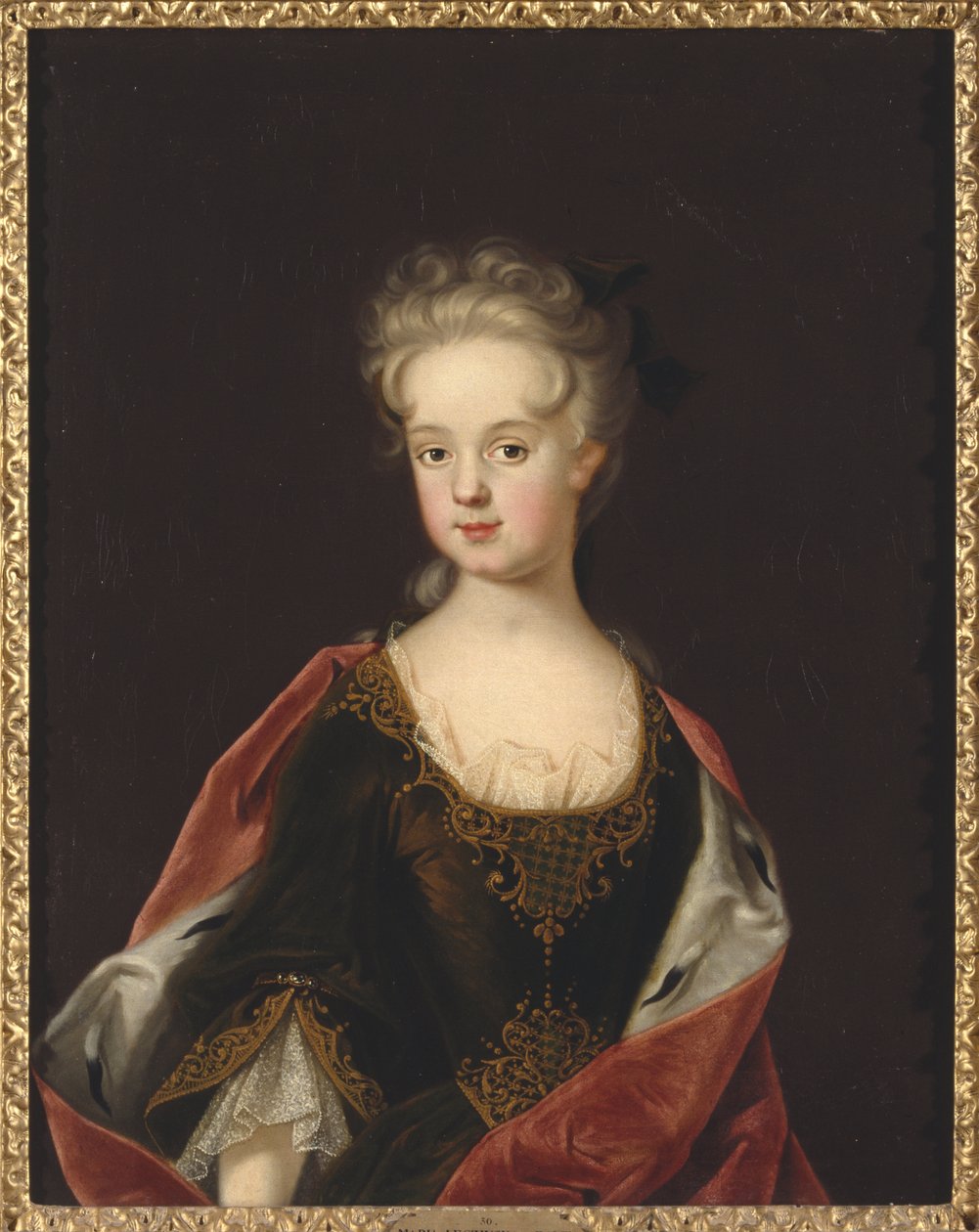 Marie Leczinska, reine de France - Portræt af Marie Leszczynska, dronning af Frankrig (1703-1768), af Starbus, Johan (1679-1724). Olie på lærred af Johan Starbus