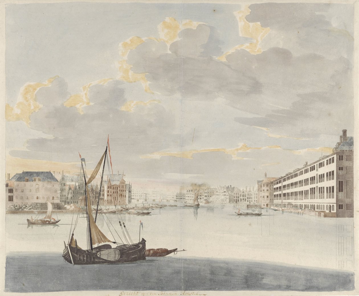 Udsigt over Binnen-Amstel i Amsterdam af Johan Teyler
