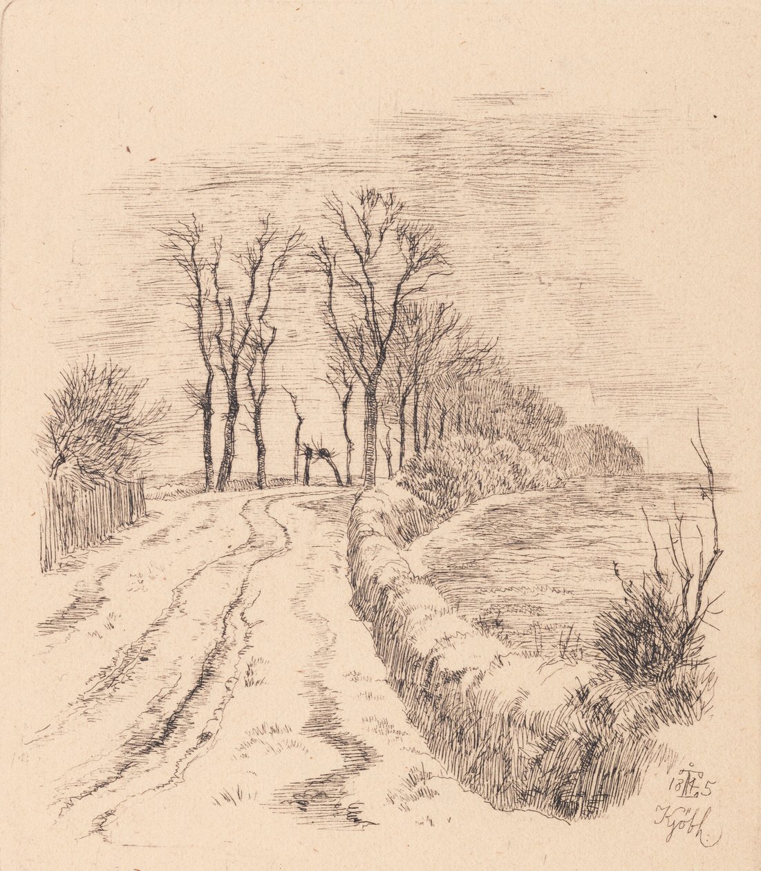 Allé ved Vallø af Johan Thomas Lundbye