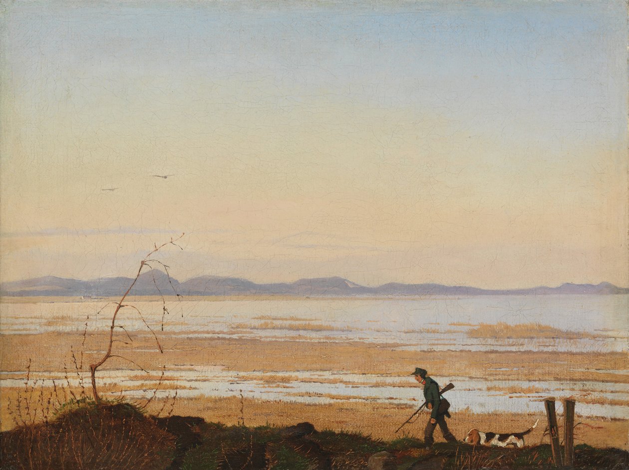 En aften ved Arresø, ca. 1837. af Johan Thomas Lundbye