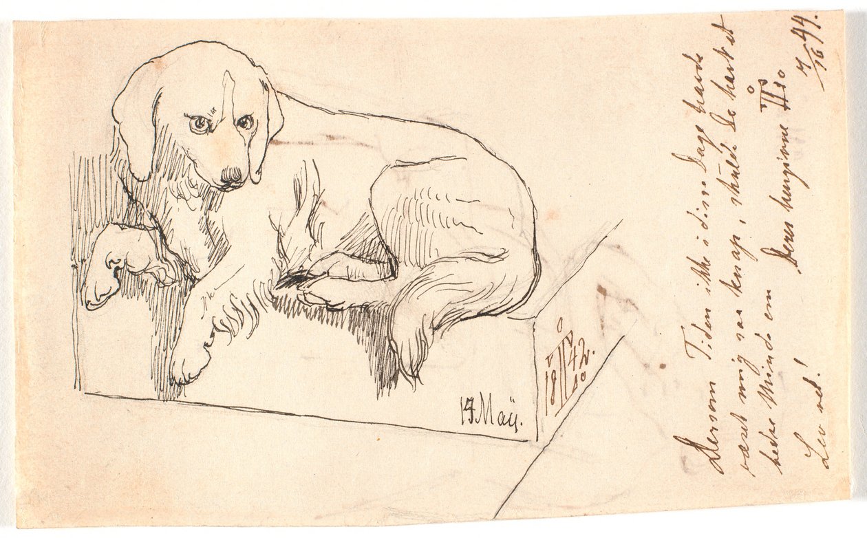Liggende hund af Johan Thomas Lundbye