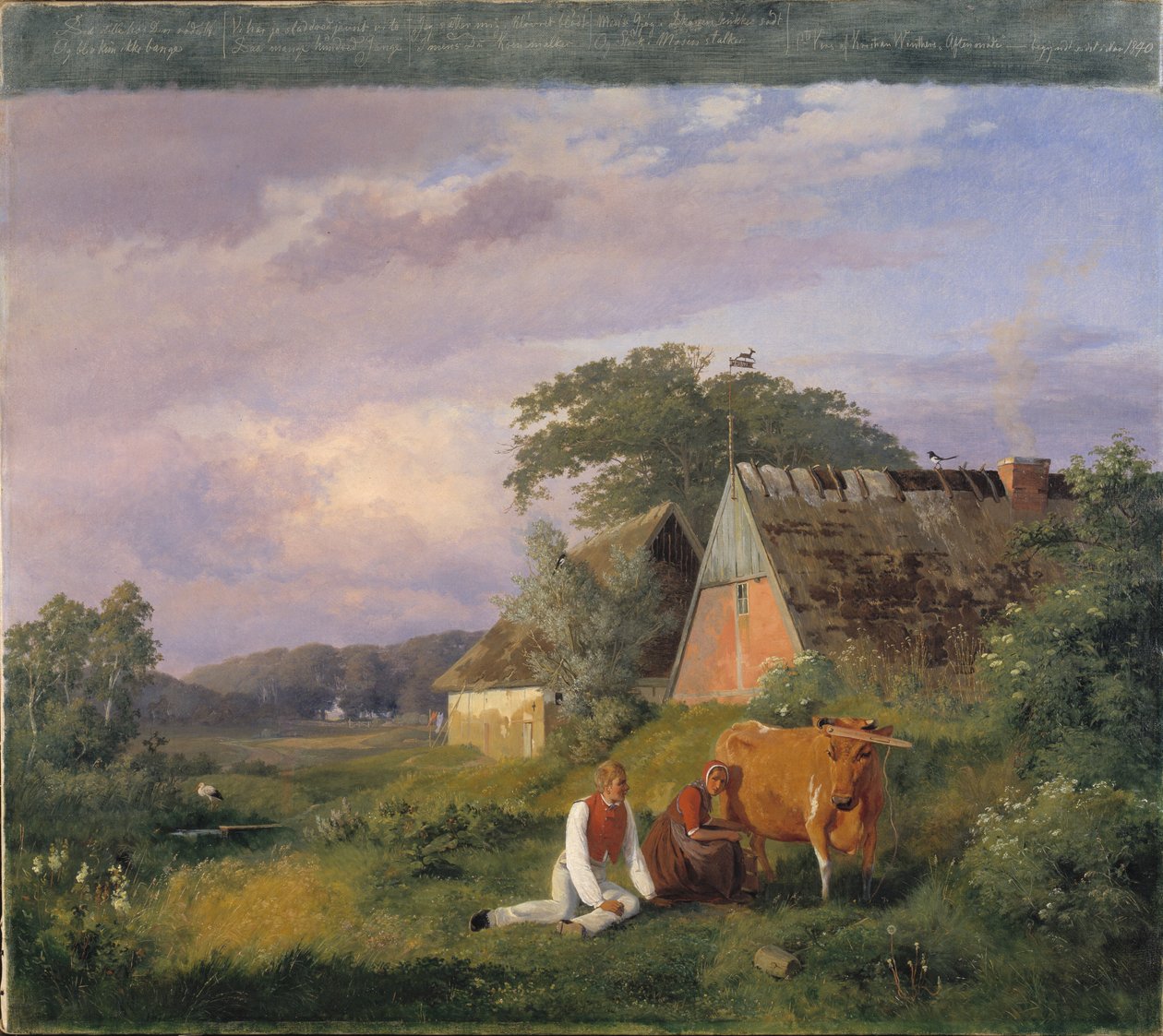 Malkescene. Illustrerende et digt af Christian Winther af Johan Thomas Lundbye